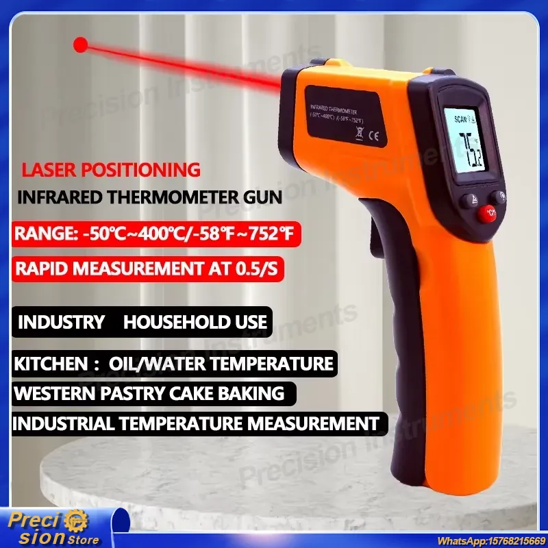 Industrial Laser Temperature - Termómetro Infrarrojo sin Contacto, Medidor de