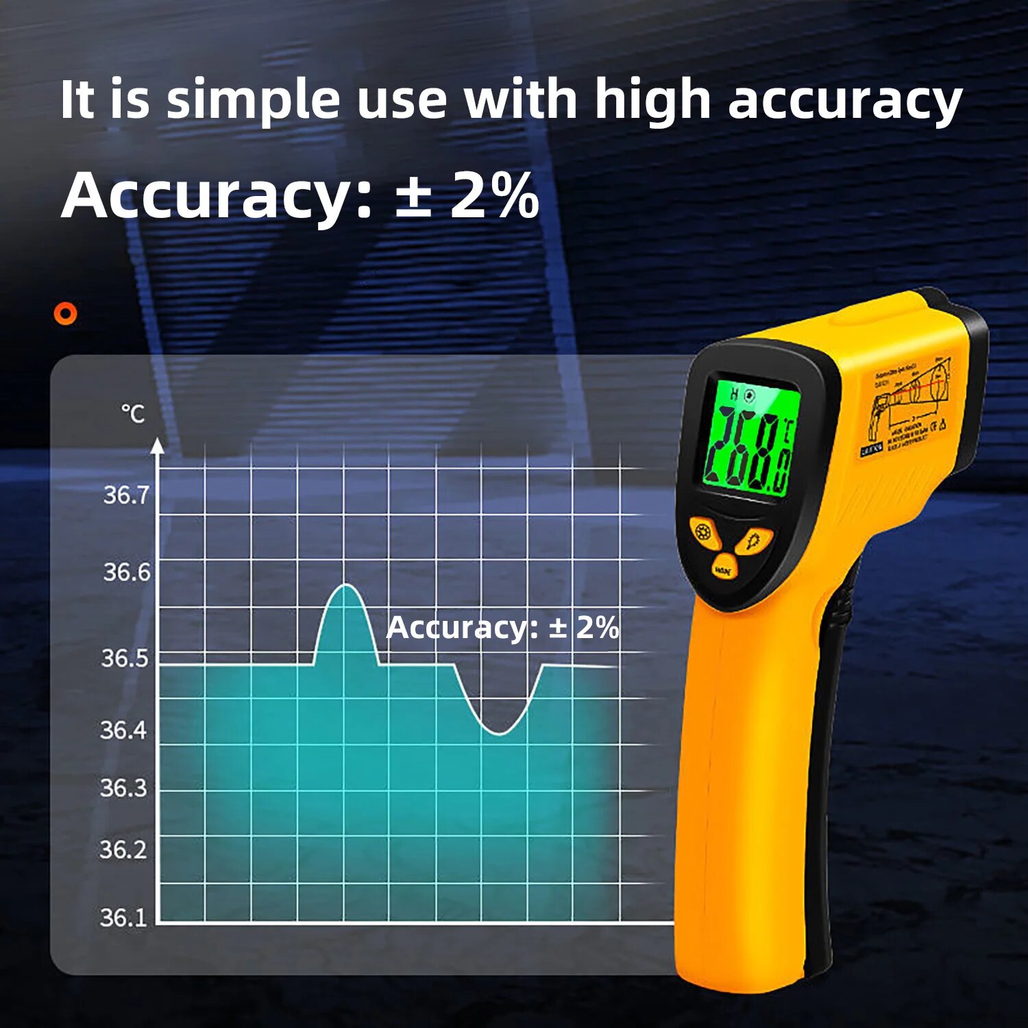 Termómetro Digital infrarrojo  - Industrial Laser Temperature reseña y precio