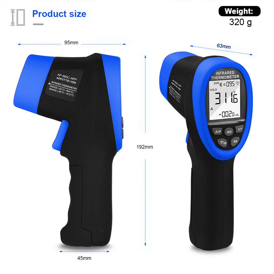 Termómetro Infrarrojo, Disposi - Industrial Laser Measuring Device reseña y precio